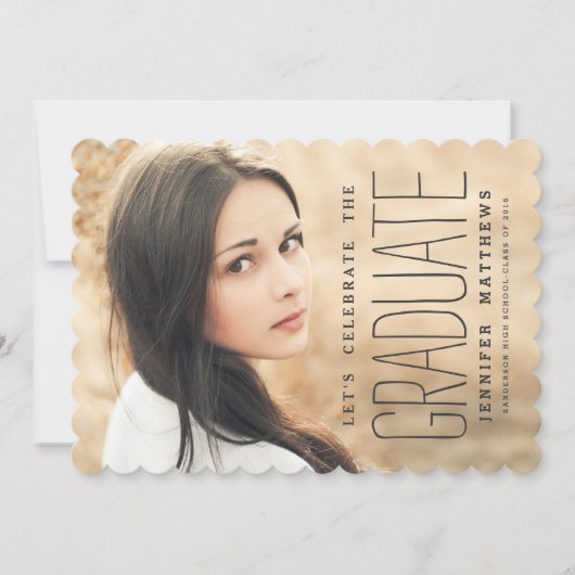 Elegante foto | 2016 Uitnodiging voor afstudeerfee (Voorkant)