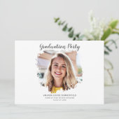 Elegante foto 2025 afstudeerfeest kaart (Staand voorkant)