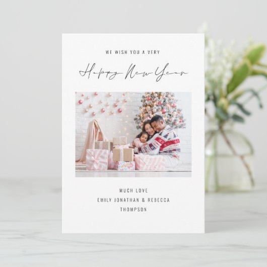 Elegante foto 2026 Kalender Gelukkig Nieuwjaar Feestdagenkaart (Staand voorkant)