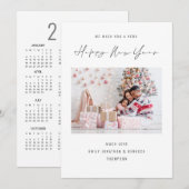 Elegante foto 2026 Kalender Gelukkig Nieuwjaar Feestdagenkaart (Voorkant / Achterkant)