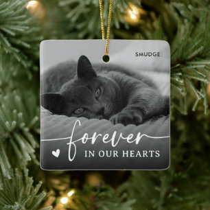 Elegante foto-aandenken voor huisdierenkat  keramisch ornament