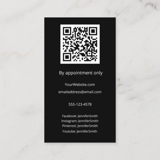 Elegante Foto Aangepaste Cupcake Bakkerij Aangepas Visitekaartje (Achterkant)