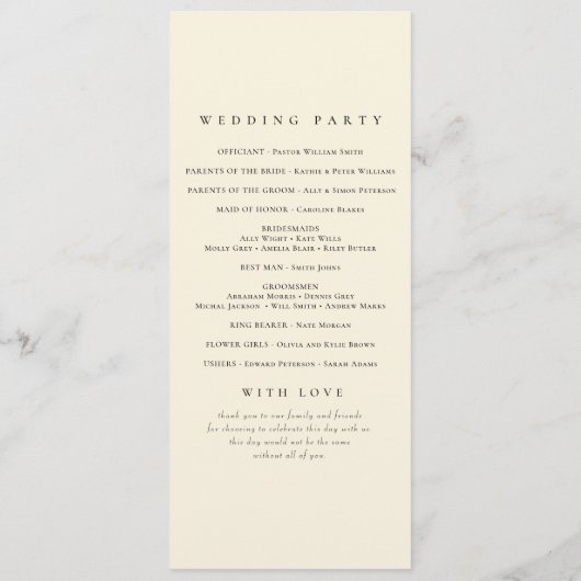 Elegante Foto Aangepaste Qrcode Bruiloft Programma (Achterkant)