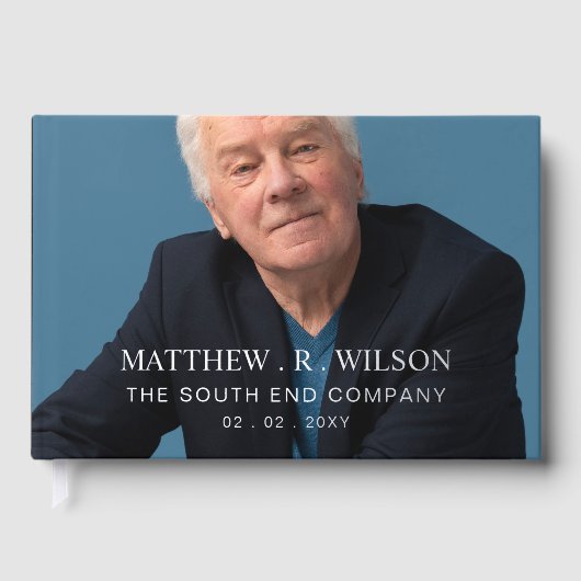 Elegante foto Afscheid Verlaten Partij Pensioen Gastenboek (Voorkant)