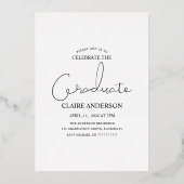 Elegante foto afstudeer folie uitnodiging (Achterkant)