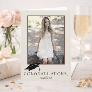 Elegante Foto Afstudeercongratulaties Naam Kaart
