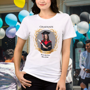 Elegante foto afstudeerfeest gouden lauwerkrans Tri-Blend shirt