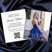 Elegante foto afstudeerfeest QR code uitnodiging Flyer