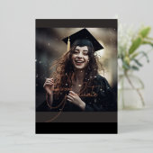 Elegante foto afstudeerfeest uitnodiging  (Staand Voorkant)
