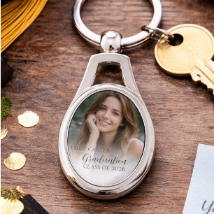 Elegante foto afstudeergeschenk Klas van 2026 Sleutelhanger