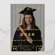 Elegante foto afstudeeruitnodiging 2026
