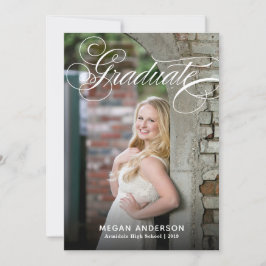 Elegante foto afstuderen aankondiging uitnodiging