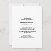 Elegante foto afstuderen aankondiging uitnodiging (Achterkant)