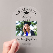 Elegante foto Afstuderen Afstuderen aankondiging (Insitu (Draagbaar))