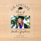 Elegante foto Afstuderen Afstuderen aankondiging (Voorkant)