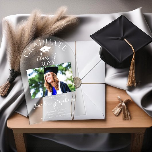 Elegante foto Afstuderen Afstuderen aankondiging