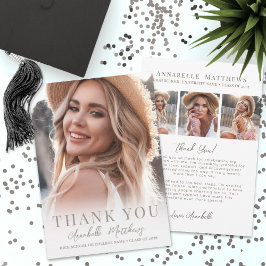 Elegante Foto Afstuderen Bedankkaart