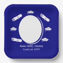 Elegante Foto Afstuderen Cap Diploma in Navy Blue