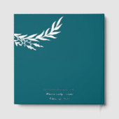 Elegante Foto Afstuderen Party Donker Cyaan & Zilv Gastenboek (Achterkant)