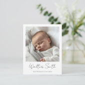 Elegante foto baby geboorte aankondigingskaart kaart (Staand voorkant)