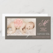 Elegante Foto Baby Meisje Geboorteaankondiging Aankondiging (Voorkant / Achterkant)