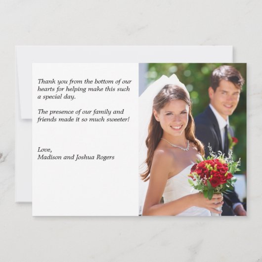 Elegante foto bedankkaart (Achterkant)