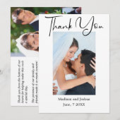 Elegante foto bedankkaart (Voorkant / Achterkant)