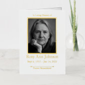 Elegante foto begrafenis orde van dienst programma (Voorkant)