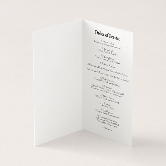 Elegante foto begrafenis orde van dienst programma (Binnen)