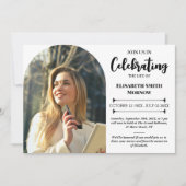 Elegante foto begrafenis - viering van het leven kaart (Voorkant)