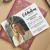 Elegante foto begrafenis - viering van het leven kaart