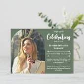 Elegante foto begrafenis - viering van het leven kaart (Staand voorkant)