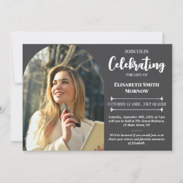 Elegante foto begrafenis - viering van het leven kaart