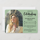 Elegante foto begrafenis - viering van het leven kaart (Voorkant)