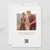 Elegante Foto Beige Bruiloft Kaart (Achterkant)