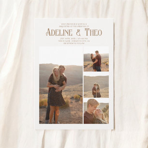  Elegante Foto Beige Bruiloft Kaart