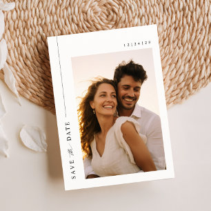 Elegante foto bestemming bruiloft Bewaar de datum Kaart