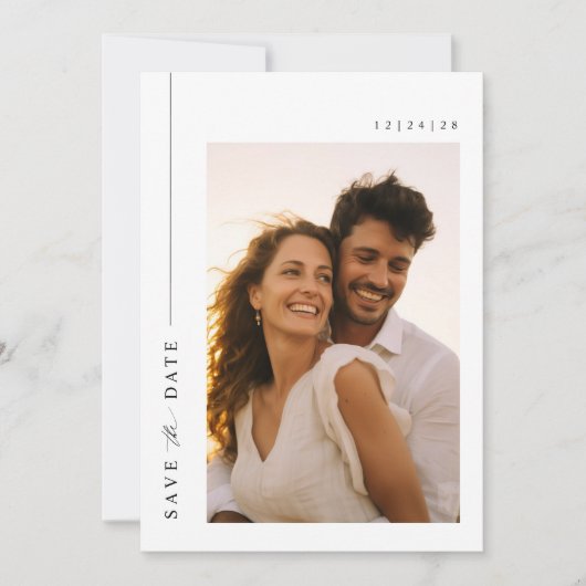 Elegante foto bestemming bruiloft Bewaar de datum Kaart (Voorkant)
