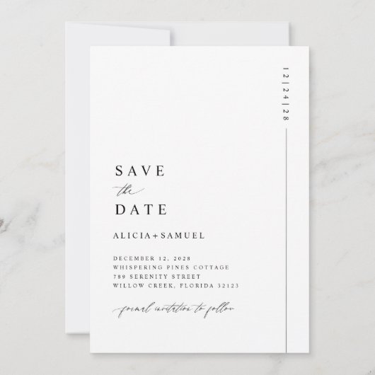 Elegante foto bestemming bruiloft Bewaar de datum Kaart (Achterkant)