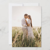 Elegante foto Blauwe Gele Wildbloemen Boho Bruilof Save The Date (Achterkant)