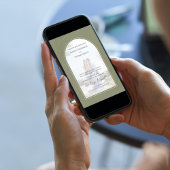 Elegante foto boog boho palm bladeren bruiloft kaart