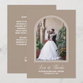 Elegante foto boog bruiloft dank u kaart (Voorkant / Achterkant)