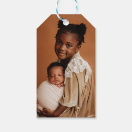 Elegante foto-boog chic kerst cadeaulabel
