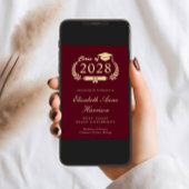 Elegante foto Bourgogne Gold College Afstuderen Aankondiging