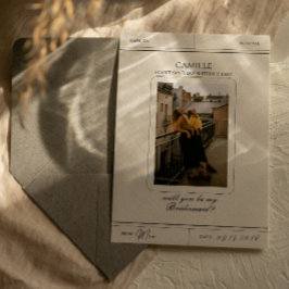 Elegante  foto bruidsmeisje voorstel Kaart