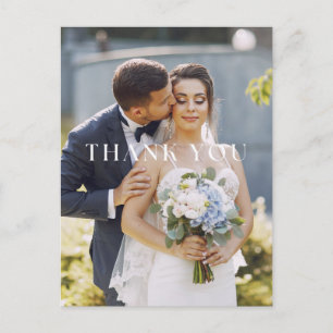 Elegante foto bruiloft bedankkaart briefkaart