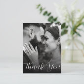 Elegante foto bruiloft bedankkaart briefkaart (Staand voorkant)