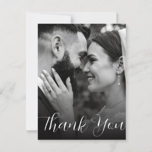 Elegante foto bruiloft bedankkaart briefkaart