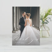 elegante foto bruiloft bedankt kaart (Staand voorkant)