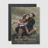 Elegante foto bruiloft Bewaar de datum magnetische (Voorkant / Achterkant)